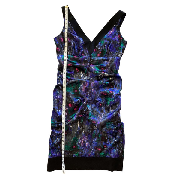 Maggie London Womens V-Neck Sleeveless Sheath Cocktail Dress Multicolor Size 8 - Picture 6 of 10